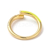 Rack Plating Brass Cubic Zirconia Open Cuff Rings for Women RJEW-S407-04D-3