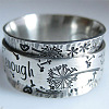 Dandelion with Word Pattern Alloy Finger Rings FS-WG2A4E2-01-1