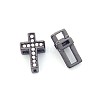 Fashionable Hollow Cross Brass Micro Pave Cubic Zirconia Beads ZIRC-N002-80B-1