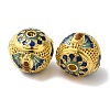 Rack Plating Brass Enamel Beads KK-P276-22D-G-1