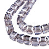 Electroplate Transparent Glass Beads Strands EGLA-N002-28-H04-3