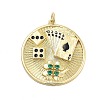 Brass With Cubic Zirconia And Enamel Pendants KK-Q006-18G-1