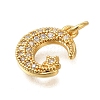 Rack Plating Brass Micro Pave Cubic Zirconia Pendants ZIRC-F142-13C-G-2