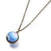 Glass Pendant Necklace NJEW-D281-B-05AB-1