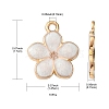 10Pcs Light Gold Plated Alloy Enamel Pendants ENAM-YW0002-15B-4