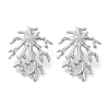 304 Stainless Steel Tree Branch Stud Earrings EJEW-D281-09S-1