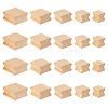 AHADERMAKER 20Pcs 5 Styles Square Grooved Wood Blocks for Stamp Carving WOOD-GA0001-63-1