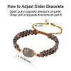 Natural Labradorite Teardrop Link Braided Bead Bracelet BJEW-SZ0002-54C-2