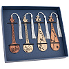 4Pcs Wooden Pipa Bookmarks AJEW-WH20020-235-1