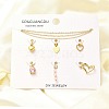 Cubic Zirconia & Glass Heart Pendant & Necklaces & Bracelets Sets SJEW-Q002-08G-1