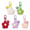 5Pcs 5 Colors Flower Cotton Pendant Decorations HJEW-JM02916-2