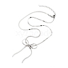 304 Stainless Steel Flat Snake Chain Bowknot Pendant Necklaces for Women NJEW-Z050-01P-02-1