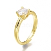 Brass Micro Pave Clear Cubic Zirconia Solitaire Rings RJEW-N031-13G-3