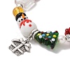 Snowman & Candy Cane Alloy Charm Bracelet BJEW-TA00265-4