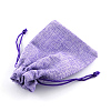 Polyester Imitation Burlap Packing Pouches Drawstring Bags X-ABAG-R005-9x7-03-3