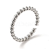 201 Stainless Steel Twist Rope Shape Open Cuff Ring for Women RJEW-G266-40P-3