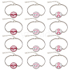 12Pcs 3 Colors Word HOPE Glass Link Bracelets BJEW-NB0001-12-1