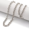 Twist Oval Brass Cable Chain Necklaces for Women NJEW-G084-05P-1