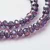 Electroplate Glass Beads Strands X-EGLA-F124-FR-B08-3