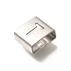 Letter Style 304 Stainless Steel Square Slide Charms STAS-L132-02T-2