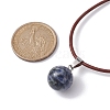 Natural Blue Spot Jasper Round Pendant Necklaces NJEW-JN04478-03-4