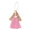 Handmade Macrame Cotton Cord Angel Pendant Decorations HJEW-JM02669-03-1