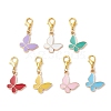 Alloy Enamel Butterfly Pendant Decorations HJEW-JM02837-1