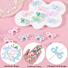 48Pcs 8 Colors Printed Opaque Acrylic Beads MACR-SC0002-64-6