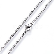 304 Stainless Steel Rolo Chain Necklaces NJEW-L047-02B-P