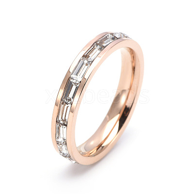 304 Stainless Steel with Crystal Rhinestone Finger Rings FS-WGF5DC4-05-1