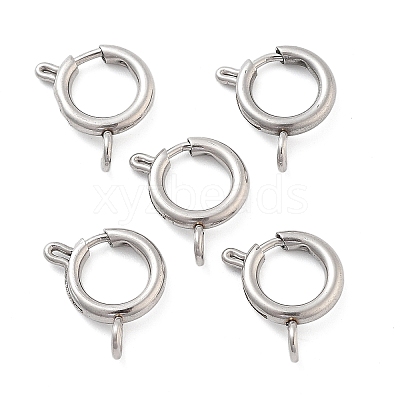 Non-Tarnish 304 Stainless Steel Spring Ring Clasps STAS-E104-09E-P-1