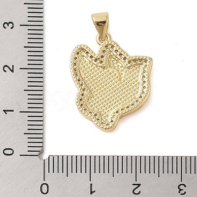 Brass Micro Pave Clear Cubic Zirconia Pendants KK-I712-29G-1