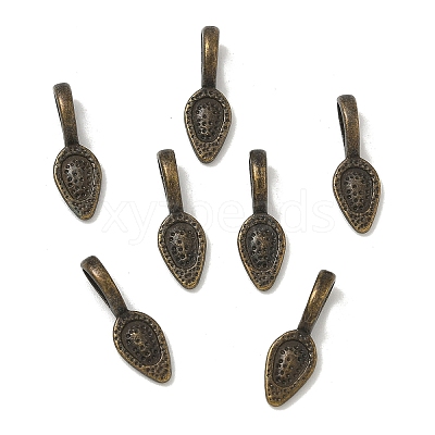 Tibetan Style Alloy Glue-on Flat Pad Bails LS-X-TIBEP-Q064-183AB-NR-1