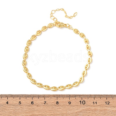 Brass Link Chain Bracelets for Women BJEW-C140-13G-1