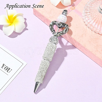 Heart Shape Polymer Clay Rhinestone Beads CLAY-NH0001-09B-05-1