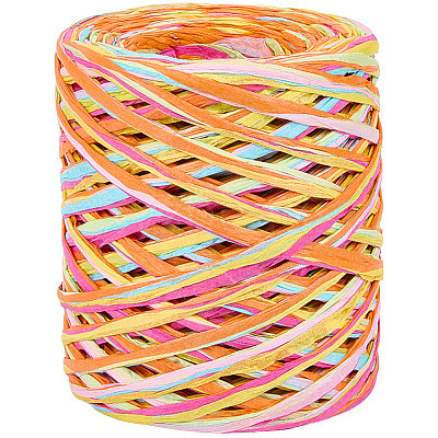 6 Colors Raffia Paper Cords OCOR-WH0063-110A-1