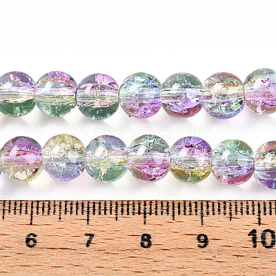 Transparent Crackle Glass Bead Strands GLAA-T025-8mm-02C-1