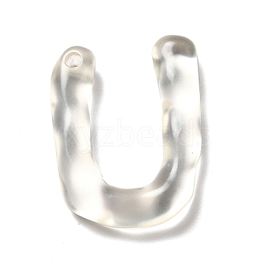 Transparent Resin Alphabet Pendants LS-RESI-C028-02U-1