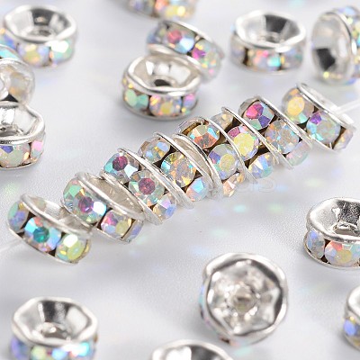 Brass Grade A Rhinestone Spacer Beads RB-A014-Z6mm-28S-1