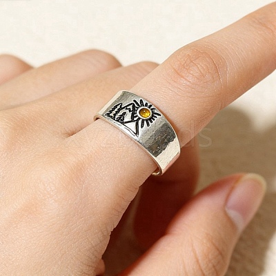 Alloy Rhinestone Cuff Open Rings WG42ED1-01-1