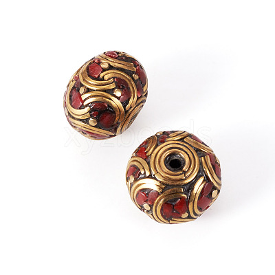 2Pcs Handmade Tibetan Style Beads KK-TA0008-43-1