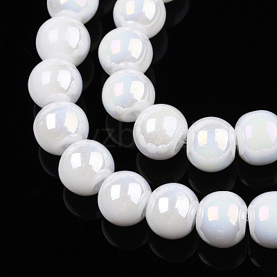 Electroplate Opaque Glass Beads Strands GLAA-T032-P4mm-AB02-1
