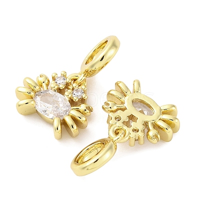 Brass Micro Pave Cubic Zirconia European Dangle Charms KK-D325-20G-02-1