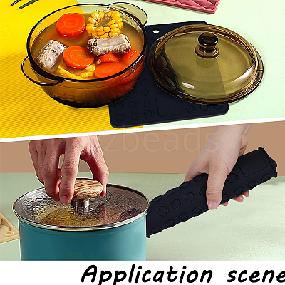 2Pcs Square Silicone Hot Mats for Hot Dishes AJEW-GF0008-26D-1