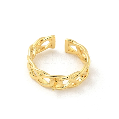 Brass Cup Peg Open Cuff Ring Settings KK-G518-08G-02-1