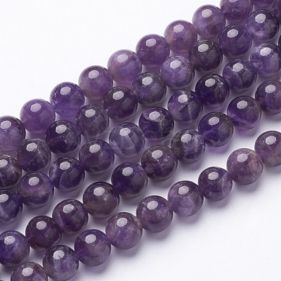 Round Amethyst Beads Strands GSR10mmC062-1