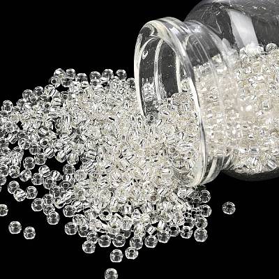 8/0 Transparent Glass Round Seed Beads SEED-J010-F8-21-1