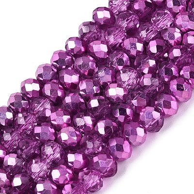Transparent Electroplate Glass Beads Strands X1-EGLA-Q131-01A-07-1