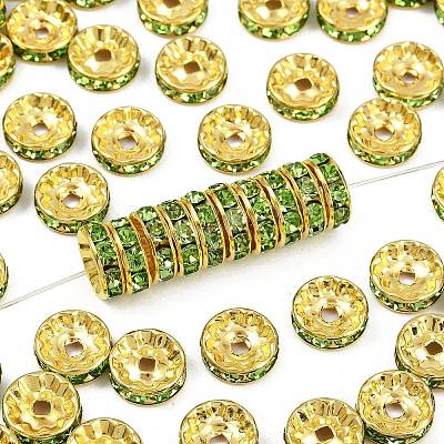 Brass Grade A Rhinestone Spacer Beads RSB039NF-10G-1
