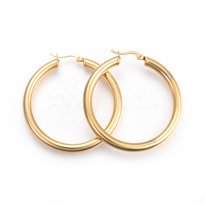 201 Stainless Steel Big Hoop Earrings EJEW-A052-19F-G-1